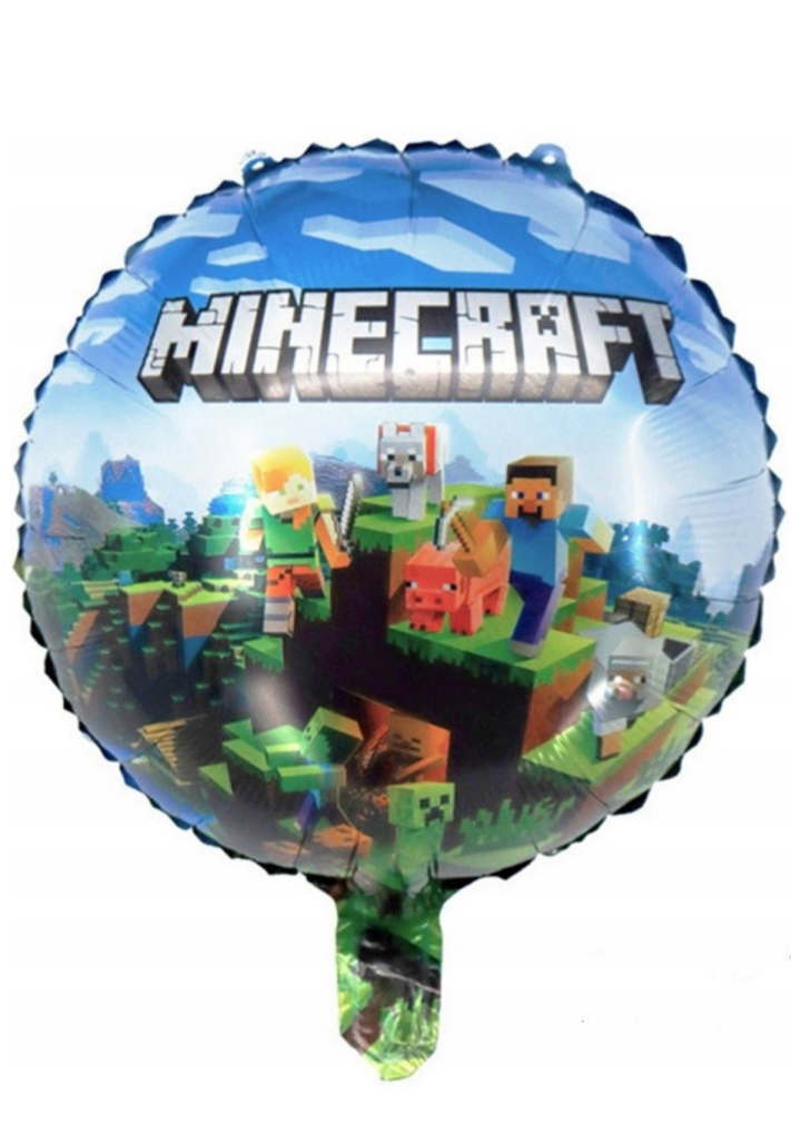 Balon foliowy okrągły MINECRAFT niebieski